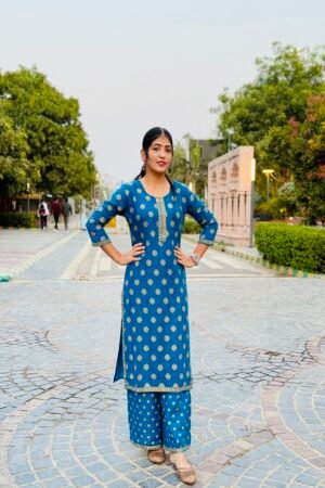 Kurti with plazo and gold lase